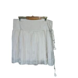 Australian Designer: FLANNEL America Mini Pleated SKIRT Cream NEW! size 2